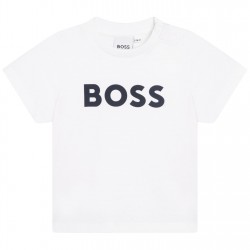 тениска,детски,3/4,панталони,boss,kids',large,logo,cotton,short,sleeve,t,shirt,white,10p