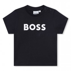 бебешка,тениска,детски,облекла,boss,babies,large,logo,t,shirt,navy,849