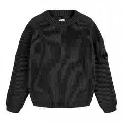 плетена,блуза,детски,3/4,панталони,cp,company,kids',rib,crew,knitted,top,black,60100