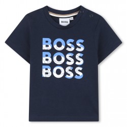 тениска,детски,3/4,панталони,boss,kids',multi,logo,soft,fabric,t,shirt,navy,849
