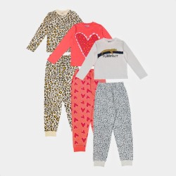 Пижама Star Kids 3 Pack Cotton Fruit & Animal Print Long Sleeve Pyjama Set - Animal пижама,детски,пижами,star,kids,3,pack,cotton,fruit,animal,print,long,sleeve,pyjama,set,animal