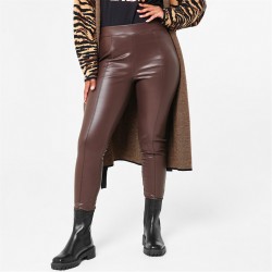 клин,дамски,чорапогащи,и,клинове,biba,biba,pu,stretch,legging,chocolate