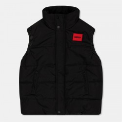 елек,детски,3/4,панталони,hugo,kids',padded,sleeveless,gilet,black,09b