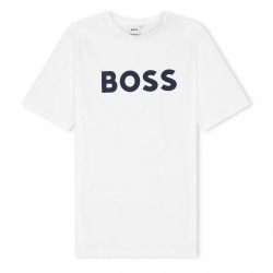 юношеска,тениска,детски,облекла,boss,boss,large,logo,t,shirt,juniors,white,10p