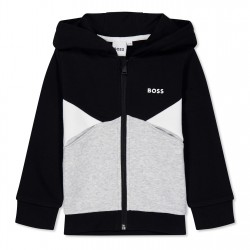детски,суичър,детски,облекла,boss,colourblock,zip,hoodie,infants,black,09b