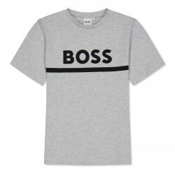 тениска,детски,3/4,панталони,детски,тениски,boss,kids,large,logo,t,shirt,logo,design,grey,a32