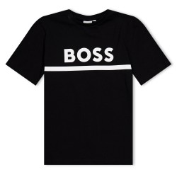 тениска,детски,тениски,boss,kids,large,logo,t,shirt,logo,design,black,09b