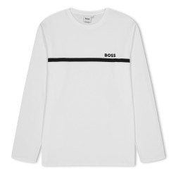Тениска Boss Kids Long-Sleeve T-Shirt, Small Logo Design - White 10P тениска,детски,тениски,boss,kids,long,sleeve,t,shirt,small,logo,design,white,10p