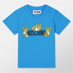 детска,тениска,детски,3/4,панталони,moschino,logo,t,shirt,&amp;,short,set,infants,blue,41047