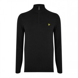 пуловер,мъжки,летен,каталог,мъжки,пуловери,lyle,and,scott,lyle,quarter,zip,jumper,sn42,jet,black,z865