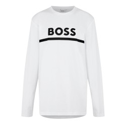Тениска Boss Kids Long-Sleeve T-Shirt, Large Logo Design - White 10P тениска,детски,тениски,boss,kids,long,sleeve,t,shirt,large,logo,design,white,10p