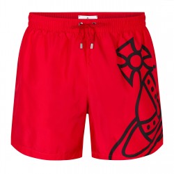 стоки,за,плуване,на,разпродажба,vivienne,westwood,logo,print,swim,shorts,red,black