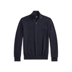 пуловер,мъжки,пуловери,polo,ralph,lauren,quarter,zip,jumper,navy,hthr
