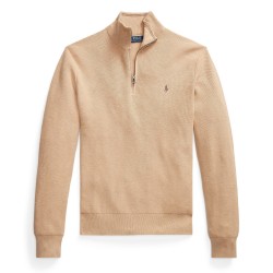 пуловер,мъжки,пуловери,polo,ralph,lauren,quarter,zip,jumper,camel,melange