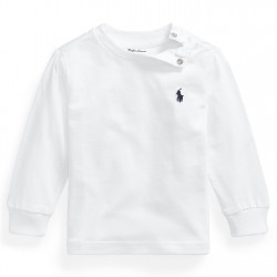 бебешка,тениска,детски,3/4,панталони,polo,ralph,lauren,baby,boys,long,sleeve,t,shirt,white