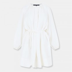 Рокля French Connection Women's Alora A-Line Dress - 10-Linen White рокля,дамски,поли,и,рокли,french,connection,women's,alora,a,line,dress,10,linen,white