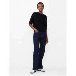пуловер,дамски,плетени,дрехи,french,connection,lily,mozart,striped,short,sleeve,jumper,01,blackout
