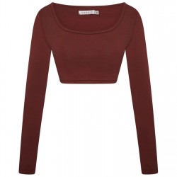 къса,блуза,дамски,топове,honeyz,crop,top,ld99,brown