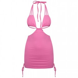 рокля,дамски,поли,и,рокли,дамски,облекла,размер,honeyz,ruched,dress,ld99,pink