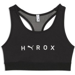 Puma Womens Hyrox Mid Non Wired Sports Bra - Black бельо,за,училище,дамско,бельо,дамски,горнища,за,тренировка,дамско,фитнес,облекло,футбол,puma,women,s,hyrox,mid,non,wired,sports,bra,black
