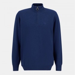 пуловер,мъжки,пуловери,barbour,mens,half,zip,jumper,inky,marl,bu11