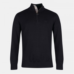 пуловер,мъжки,пуловери,barbour,mens,half,zip,jumper,black,bk31
