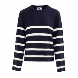 пуловер,дамски,плетени,дрехи,дамски,облекла,размер,be,you,you,women,stripe,long,sleeve,jumper,navy