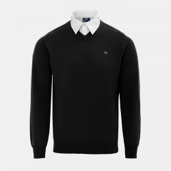 блуза,мъжки,пуловери,giorgio,mock,v,neck,knitted,sweater,men,black