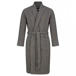 Lyle and Scott Waffle Bathrobe - Granite Gray аксесоари,за,баня,lyle,and,scott,waffle,bathrobe,granite,gray