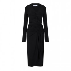 рокля,дамски,поли,и,рокли,off,white,vi,crepe,draped,midi,dress,black