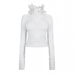 дамски,плетени,дрехи,off,white,flower,embroidered,top,white