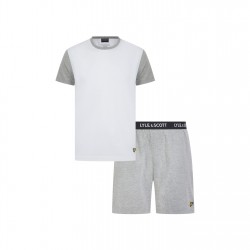Комплект Lyle and Scott Lyle Jersey Lnge Set Sn63 - White/Grey Marl комплект,мъжки,пижами,lyle,and,scott,lyle,jersey,lnge,set,sn63,white,grey,marl