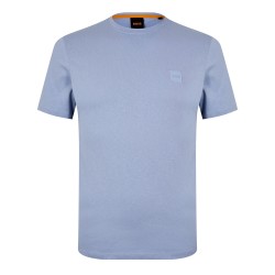 тениска,мъжки,тениски,boss,mens,boss,orange,tales,t,shirt,with,logo,patch,premium,cotton,sky,blue