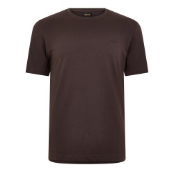 Тениска Boss Mens BOSS ORANGE Tales T-Shirt with Logo Patch Premium Cotton - Dark Brown 207 тениска,мъжки,тениски,boss,mens,boss,orange,tales,t,shirt,with,logo,patch,premium,cotton,dark,brown,207