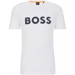 Тениска Boss Men's Thinking 1 T-Shirt Signature Logo - White тениска,облекла,на,разпродажба,мъжки,тениски,boss,men's,thinking,1,t,shirt,signature,logo,white