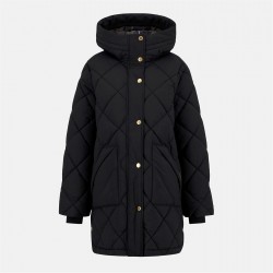 Яке Barbour Women's Kailyn Hooded Long Sleeve Medium Puffer Jacket - Black/C Tartan яке,дамски,якета,и,палта,barbour,women's,kailyn,hooded,long,sleeve,medium,puffer,jacket,black,c,tartan