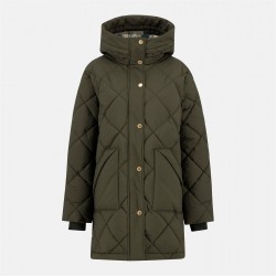 яке,дамски,якета,и,палта,barbour,women's,kailyn,hooded,long,sleeve,medium,puffer,jacket,olive,an,tartan