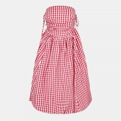 рокля,дамски,поли,и,рокли,amylynn,women's,amy,lynn,alexa,shoulder,tie,ultra,mini,peplum,dress,red,check