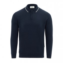 пуловер,промоция,на,зимни,облекла,firetrap,mens,long,sleeve,polo,jumper,navy,grey