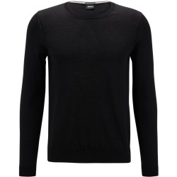 пуловер,мъжки,пуловери,boss,men,s,leno,knit,jumper,soft,virgin,wool,black