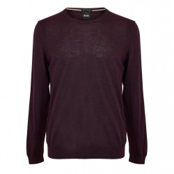 пуловер,мъжки,пуловери,boss,men's,leno,knit,jumper,soft,virgin,wool,dark,red