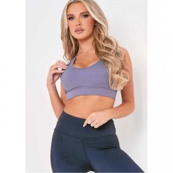 къса,блуза,дамски,топове,missy,empire,empire,mesh,panel,gym,crop,top,grey