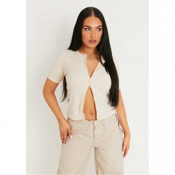 горнище,с,цип,дамски,топове,missy,empire,zip,knitted,ribbed,top,beige