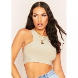 къса,блуза,дамски,топове,missy,empire,racer,crop,top,beige