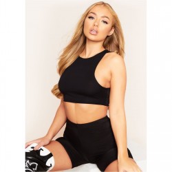 къса,блуза,дамски,топове,missy,empire,crop,top,black
