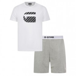 пижама,коледни,джунджурии,мъжки,пижами,g,star,men's,vine,t&amp;s,short,sleeve,pyjama,set,white,grey