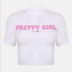 бебешка,фланелка,с,къс,ръкав,дамски,топове,pretty,boy,ugly,world,women,s,cotton,short,sleeve,slim,fit,baby,tee,white,pink