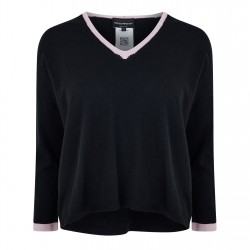 блуза,дамски,плетени,дрехи,emporio,armani,v,neck,sweater,fantasia,nero