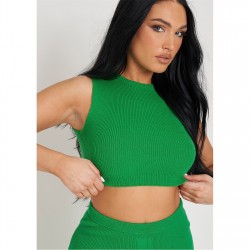 къса,блуза,дамски,топове,missy,empire,sleeveless,crop,top,green
