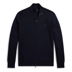 пуловер,мъжки,пуловери,polo,ralph,lauren,men,s,knitted,full,zip,crew,neck,jumper,navy,hthr